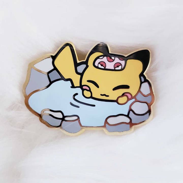 Pika Onsen Enamel Pin for wholesale by Bonnies Lab