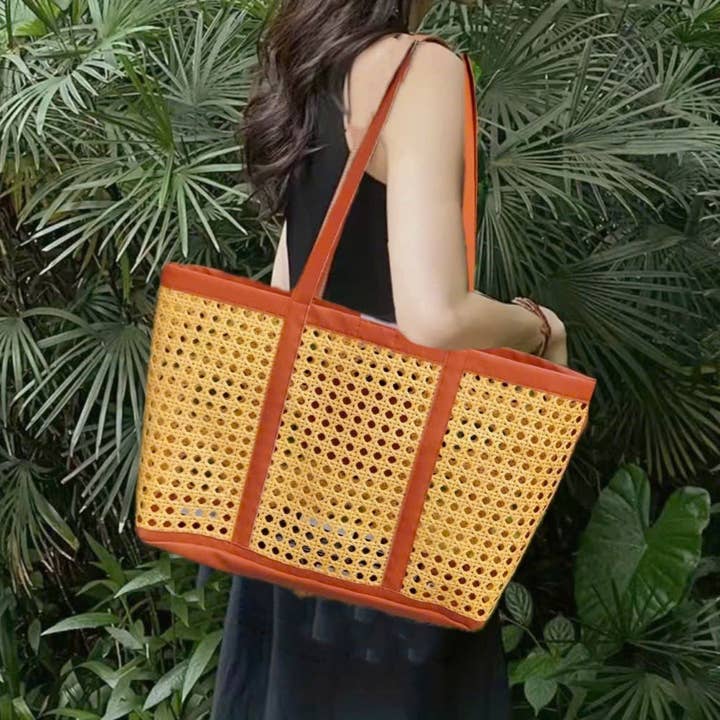 H-H - Wholesale Beach bag - Hollow Out Rattan Handbag , Beach Bag ( 198TV/HH)9