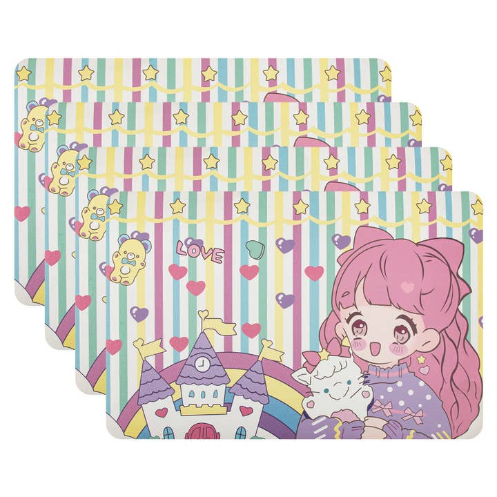 RAY STAR Set of 4 Foam Placemat Memory Cute Fairycore Table Decor for Teens & Cute Aesthetic Lovers for wholesale by Ray Star