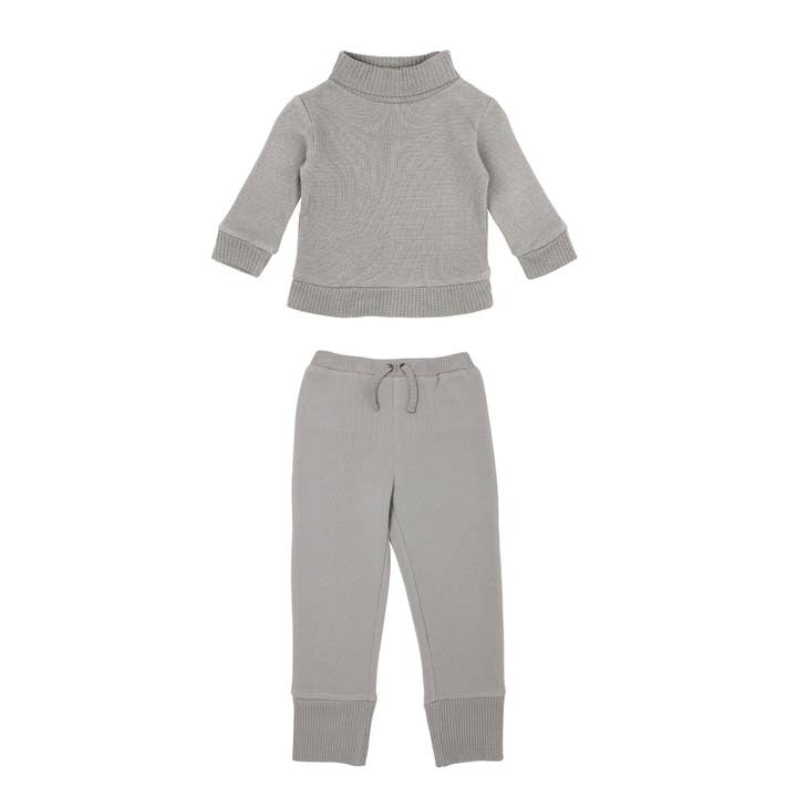 Fog | Kids' Organic Pique Mock-Neck Sweater & Jogger Set for wholesale by L'ovedbaby