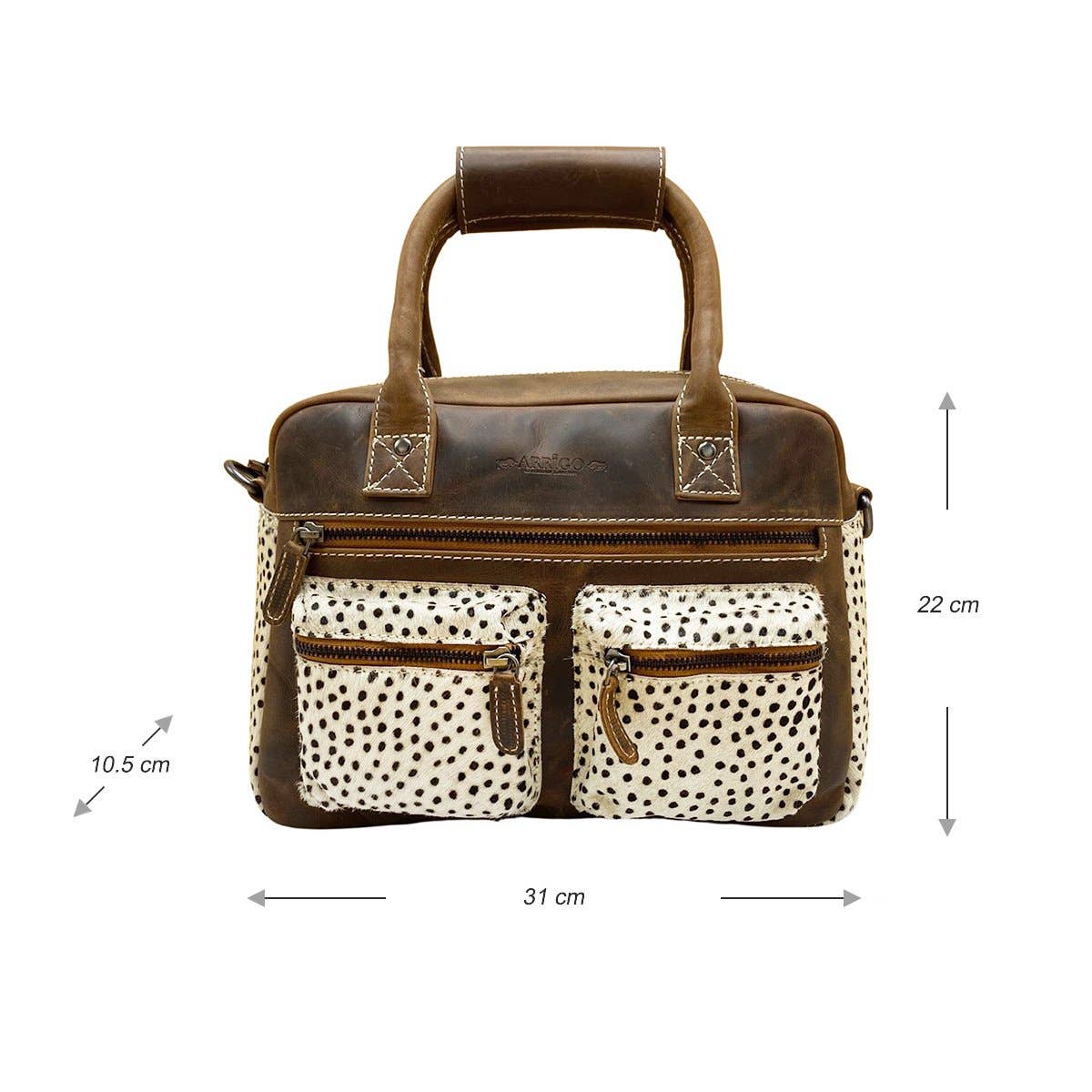 Arrigo - Wholesale Shoulder Bag - Women's - Westernbag Cognac Buffalo Leather with an Animal Print26