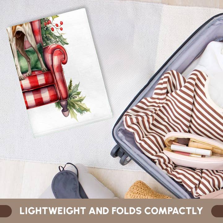 3dRose - Wholesale Bath Towel - 3dRose, Sweet Whippet Dog is Ready for the Holiday Season in a Santa Hat, Towel5