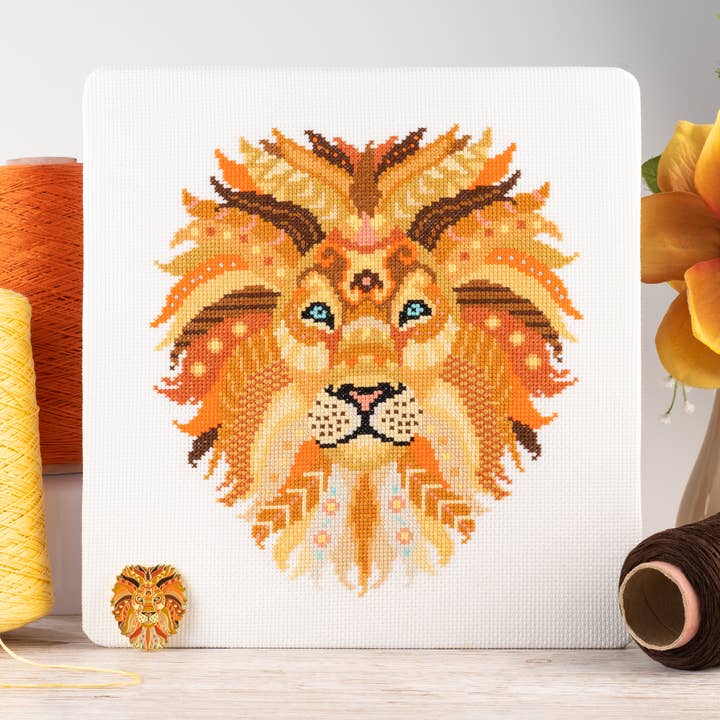 Meloca Designs - Wholesale Embroidery/Cross Stitch Supplies - Mandala Lion Cross Stitch Chart0