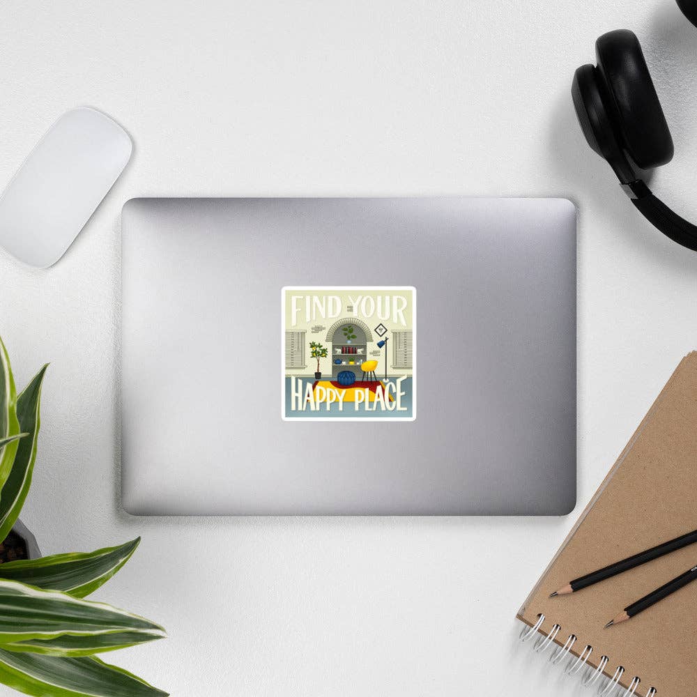 emilyckohl - Wholesale Sticker - Find Your Happy Place Sticker, Reading Nook Quote Art Sticker6