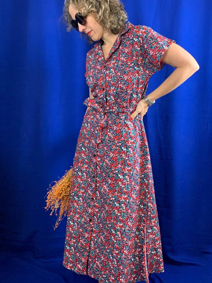 Porto Dress - Red Fruit Print for wholesale by La Compiano