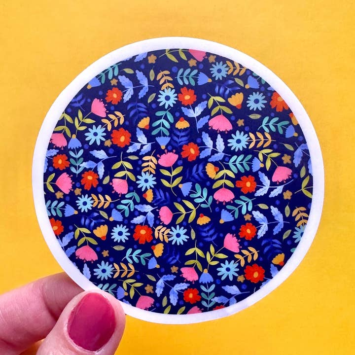 Sticker met blauwe lentecirkel voor wholesale door Ellie Jean Art