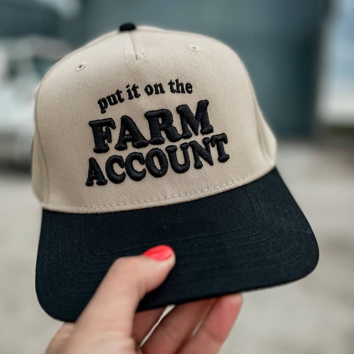 Kelso & Company - Wholesale Trucker hat – Unisex - Put It On The Farm Account Trucker Hat in Black/Tan0