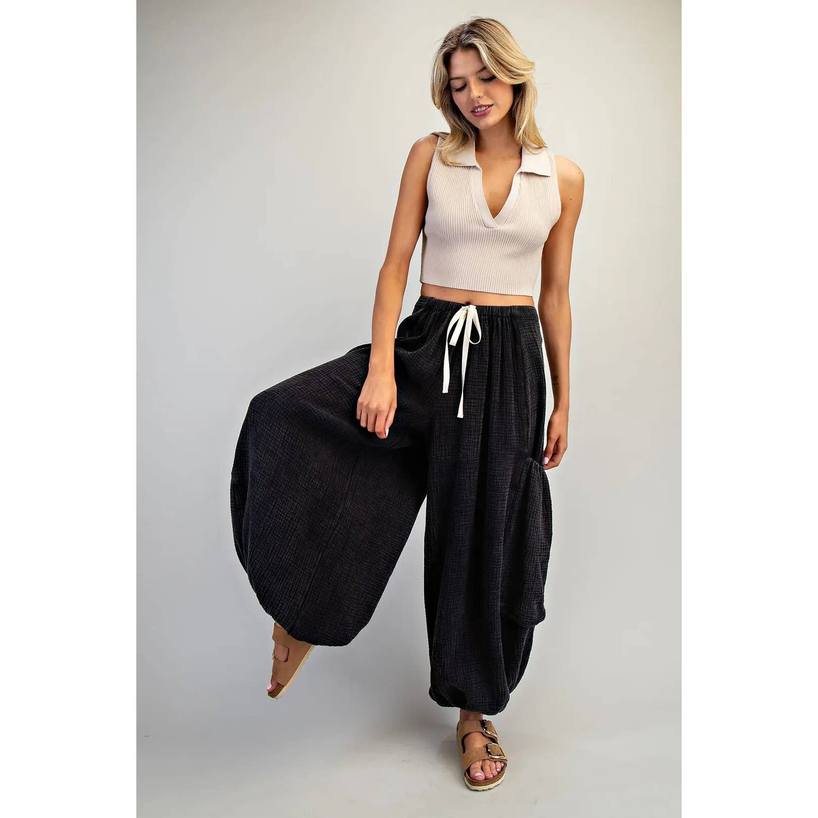 STYLE USA - Wholesale Pants - Women's - NEW Balloon Leg Cotton Gauze Pants2