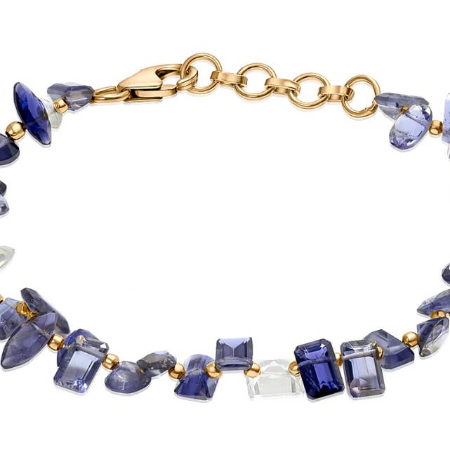 Greta Amethyst & Iolite Gemstone Bracelet for wholesale by POMEGRANATE