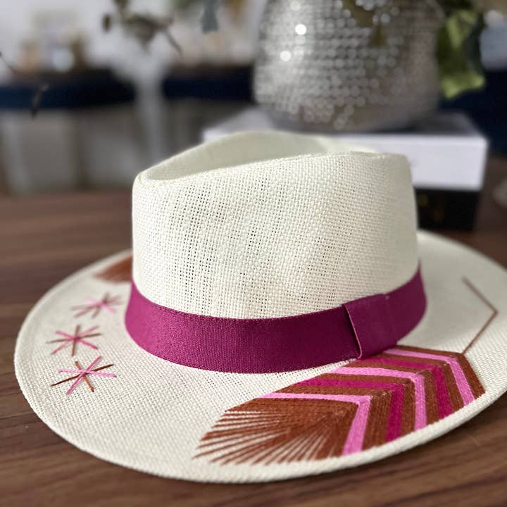 Mykonos Hat (Purple Band) for wholesale by Campelle