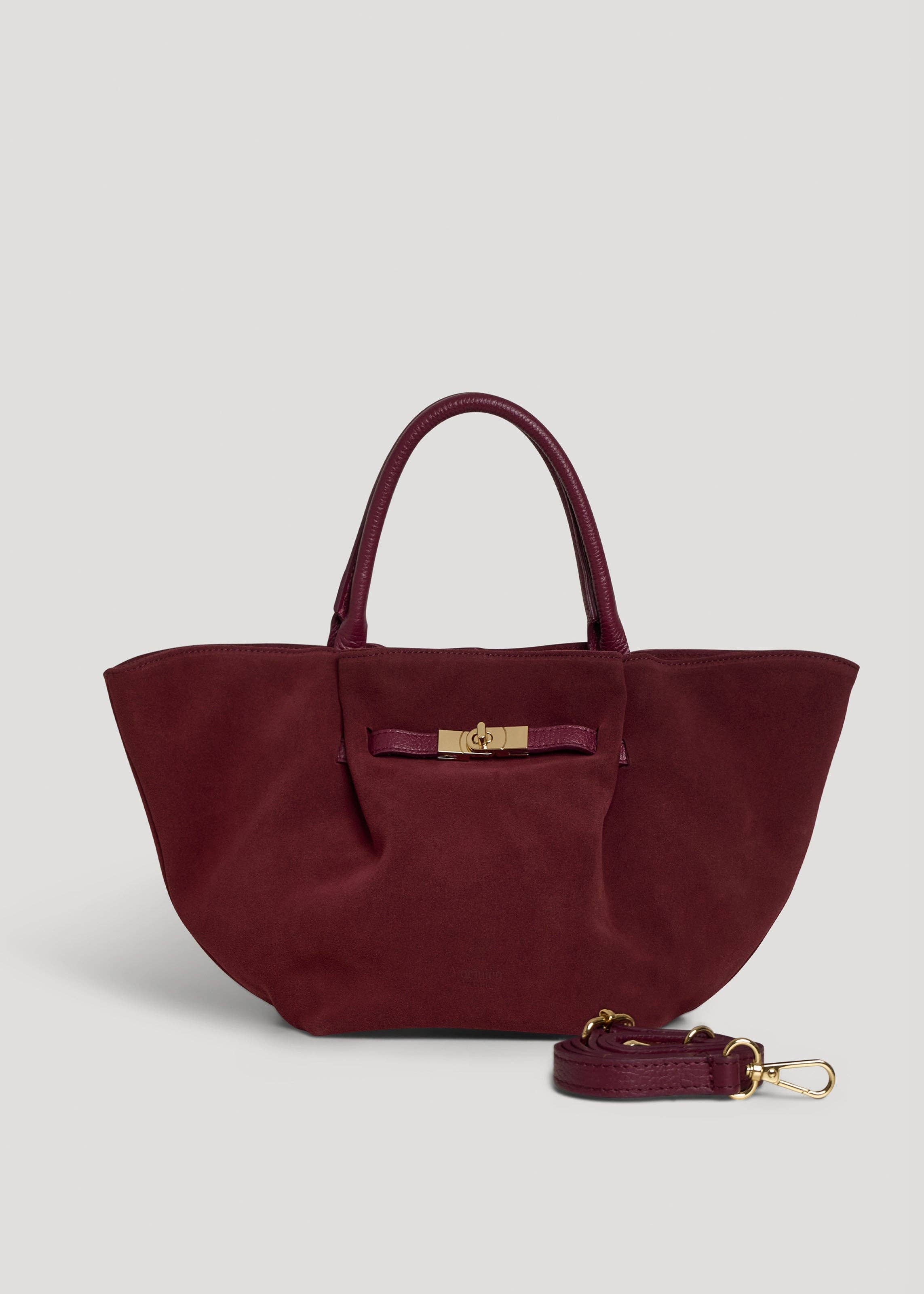 Prestige Milano - Wholesale Tote Bag - Women's - Borsa Charlène in camoscio bordeaux e pelle Togo4