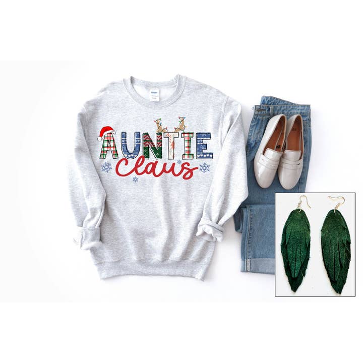 Auntie Claus Christmas Sweatshirt for wholesale by Southern Attitude Designs Inc
