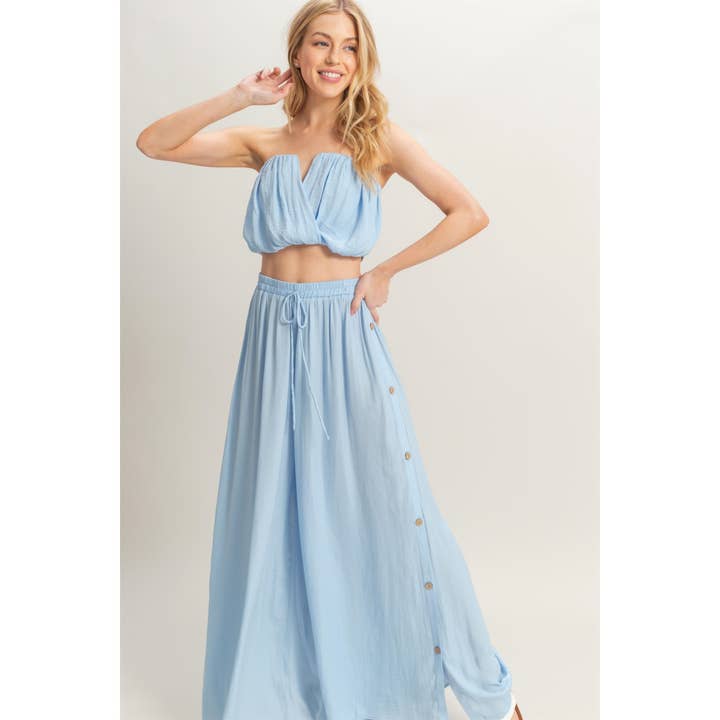 HYFVE - Wholesale Top & Pant Set (NOT Loungewear) - Women's - HF25E001-SET-Ruched Top And High Waist Pants Set