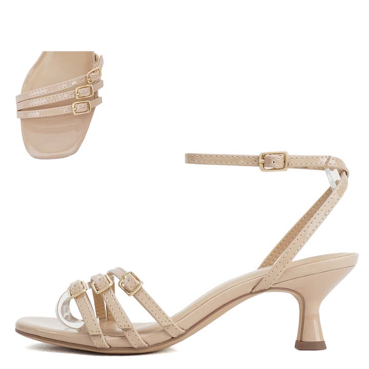Mars Sky Shoes Wholesale - Wholesale Sandals - Women's - Soda GRADER Women Kitten Heel Buckle Strappy Sandals