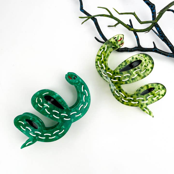 mildstyles - Vendita all'ingrosso Fermaglio per capelli - Donna - Clip per capelli in acetato a forma di serpente a pois con motivo a onde d'acqua.7