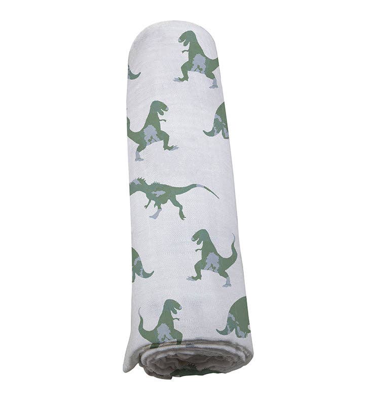 Newcastle Classics - Wholesale Swaddle - Baby - Granite Green Dinosaurs Cotton Swaddle2