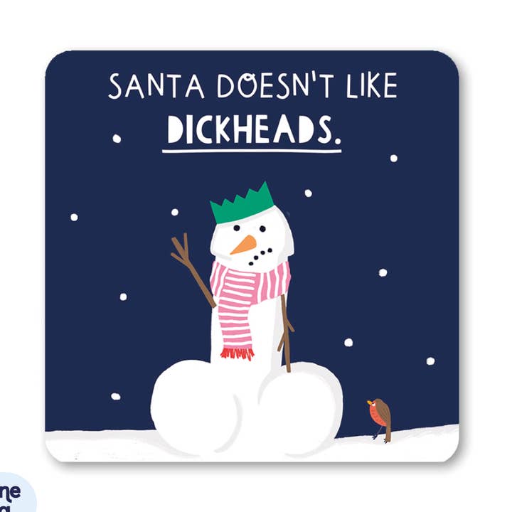 Dickheads Christmas Coaster - Sunshine Llama for wholesale by Lucy Maggie Designs