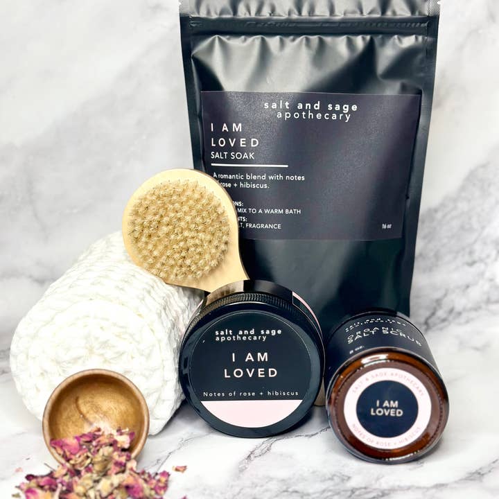Salt & Sage Apothecary - Wholesale Body Scrub/Exfoliant - I AM Loved Organic Dead Sea Salt Scrub
