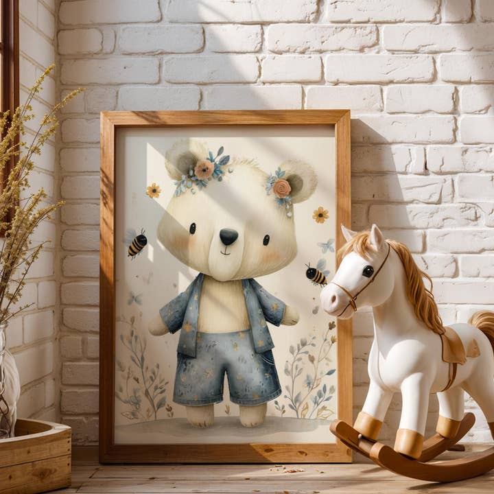 Arte Nórdico para Bebés | Acuarela Salvia Azul para venta al por mayor de Artsriver