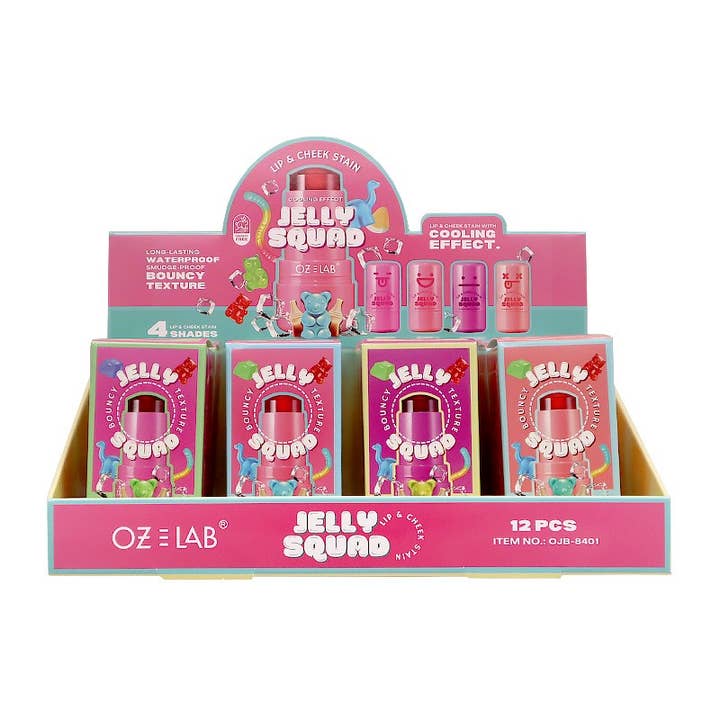 PINEAPPLE Beauty - Wholesale Lip Stain/Dye/Tint - Romantic Beauty OJB-8401 Jelly Squad Lip & Cheek Stain - 12