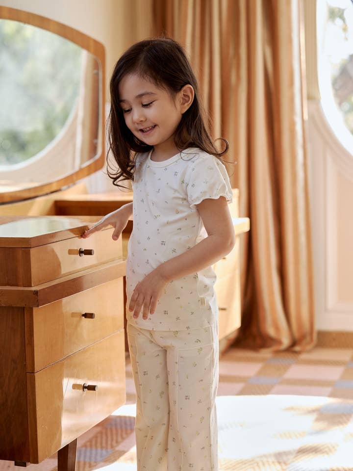 Norsu Organic - Wholesale Pants - Kids - Girl Flare Everyday Pant-Floral3