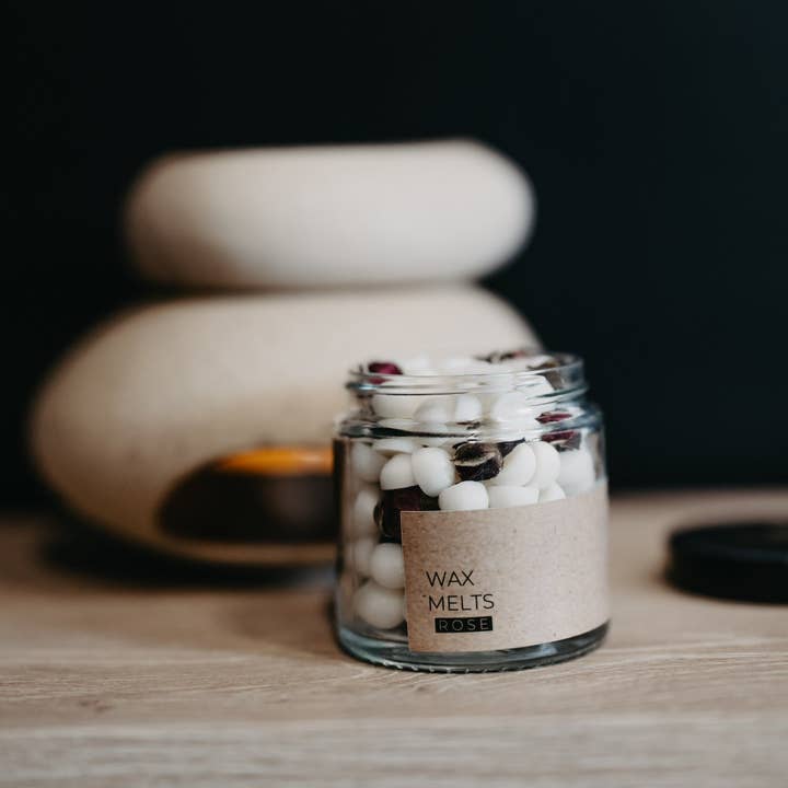 the MUNIO - Wholesale Wax Melt - ROSE MINI WAX MELTS IN GLASS VOTIVE1