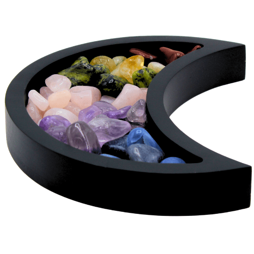 Green Tree – wholesale Decorative tray – Crescent Moon Crystal Tray  - Black3