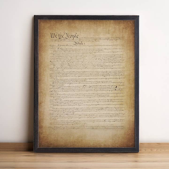 U.S. Constitution Wood Print Framed Wall Art for wholesale by Print Frame Box