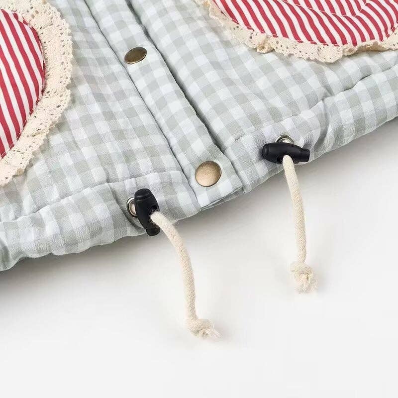 safistyle - Wholesale Jacket - Women's - Gingham Jacket with Heart Patch Details1