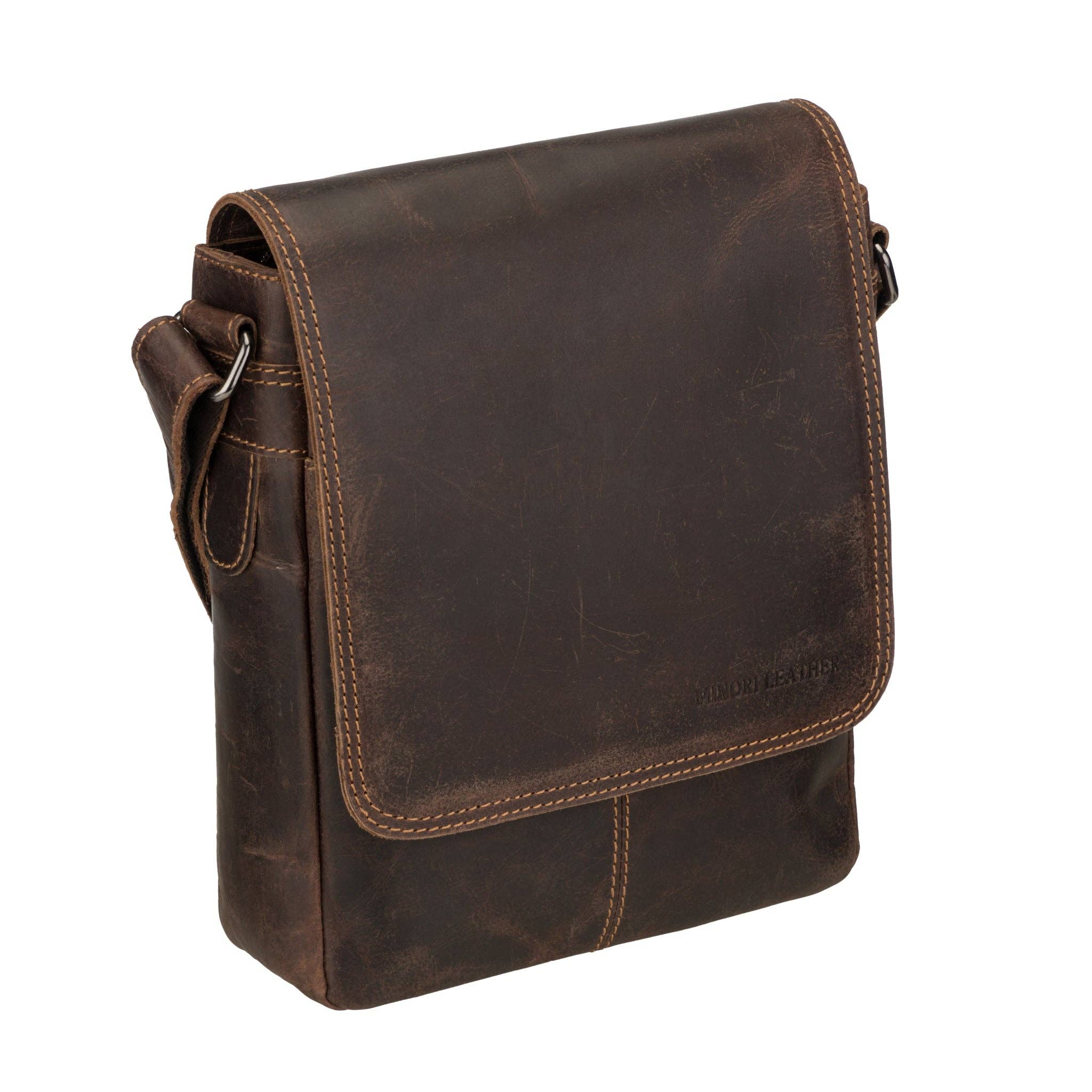 Minori Leather - Wholesale Messenger Bag - Unisex - Halifax Leather Crossbody Bag – Unisex – Brown5