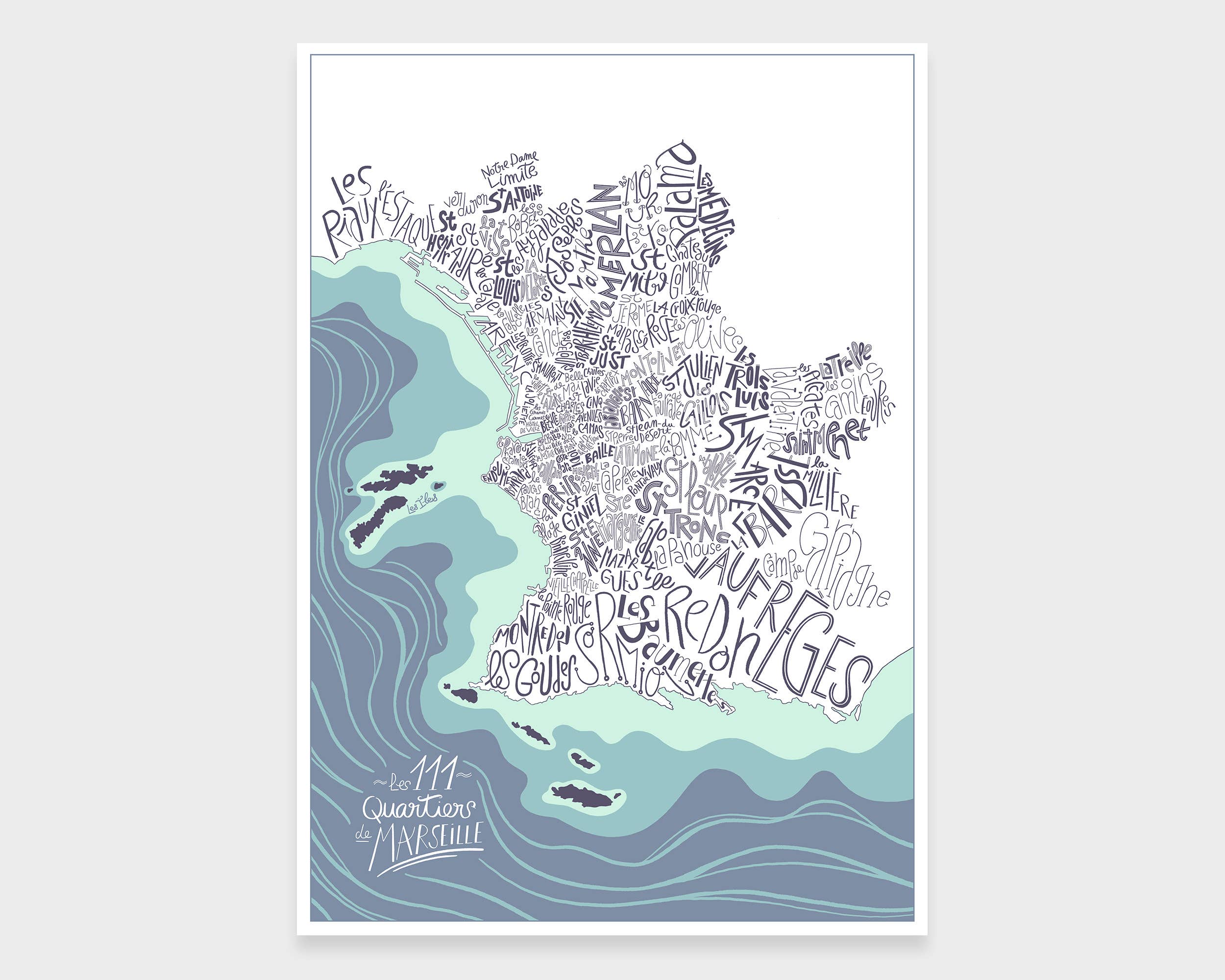 Bnito Shop - Wholesale Plattegrond - Geïllustreerde kaart van Marseille City1