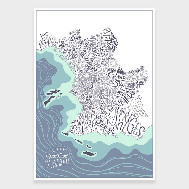 Bnito Shop - Wholesale Plattegrond - Geïllustreerde kaart van Marseille City1