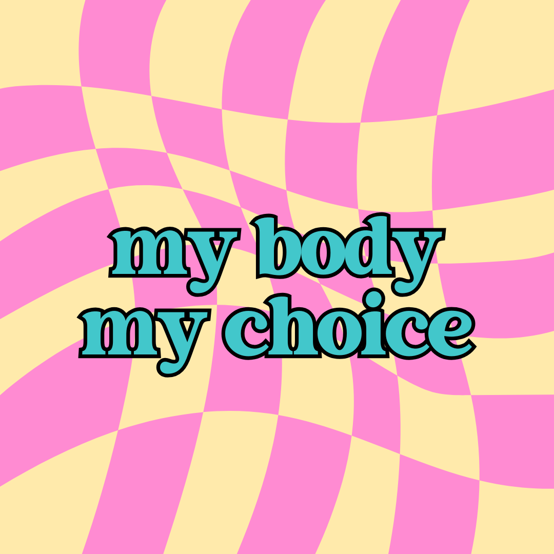 The Blank Canvas Company - Wholesale Sticker - Checkerboard My Body, My Choice - Vinyl Empowerment Sticker4