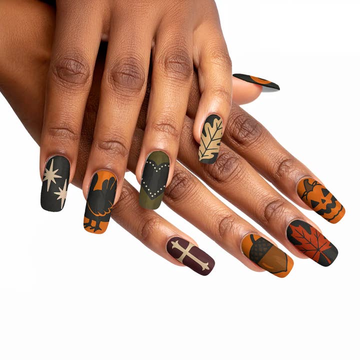 Zwarte Oogst Chic Zwarte Thanksgiving Druknagels voor wholesale door FYNE BODY