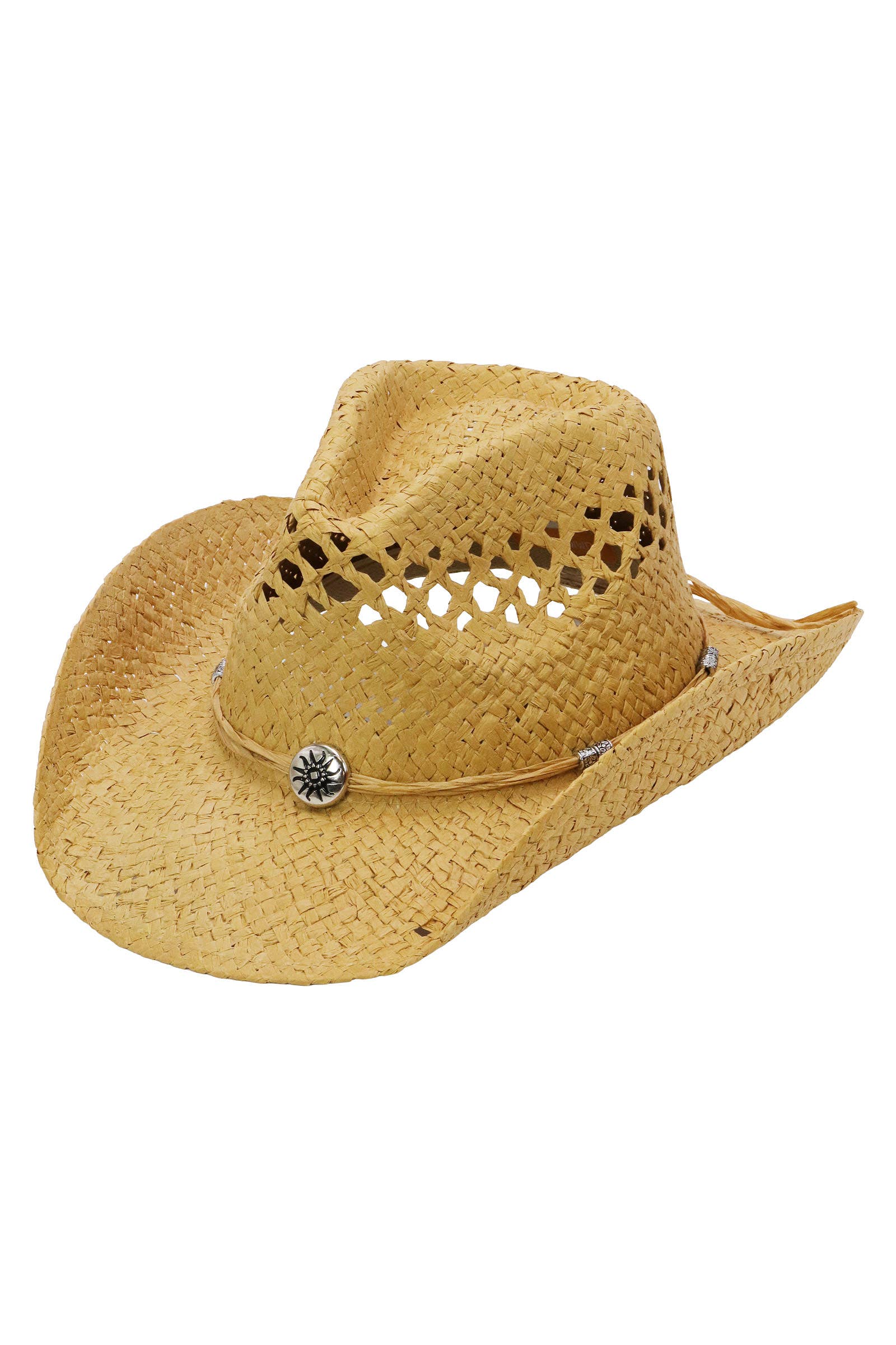 Cap Zone - Wholesale Cowboy Hat - Women's - Coastal Medallion Vented Straw Cowboy Hat25
