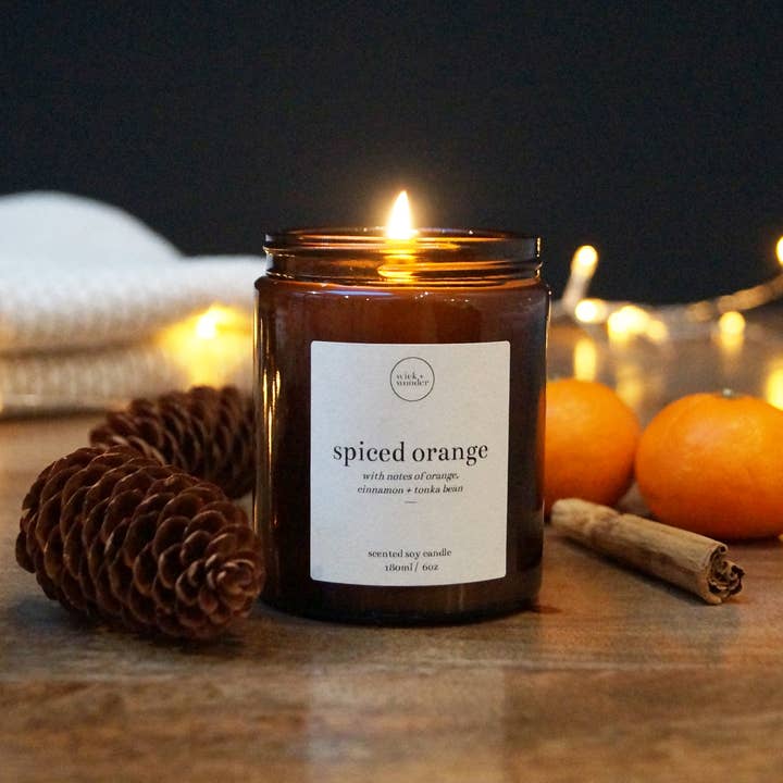 wick + wonder - Wholesale Jar/Filled Candle - Spiced Orange Candle – Christmas Soy Wax Candle3