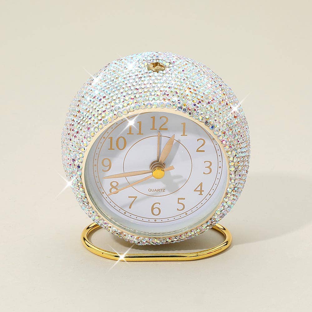 Sensibling Corp. - Wholesale Desk Clock - Light Up Bling Rhinestone Studded Quartz Table Clock1
