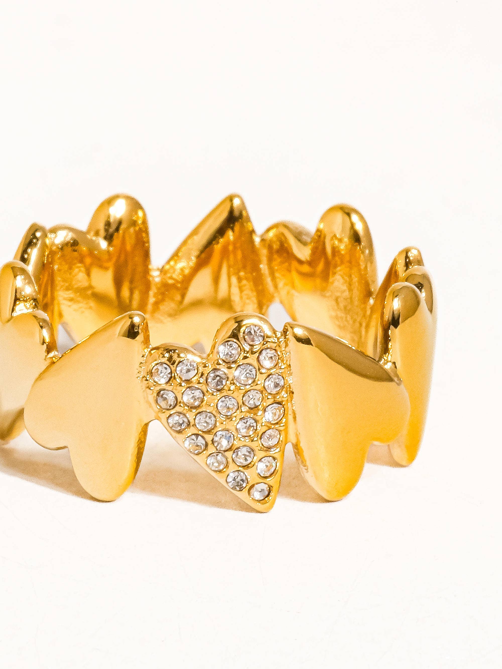 Or jaune Bague Cœur en Or 18K Non-Ternissante Cloé en vente sur Faire2