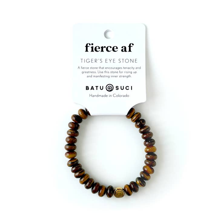 Fierce AF Rondelle Bracelet | Tigers Eye Gemstone Bracelet for wholesale by Batu Suci Handmade Jewelry