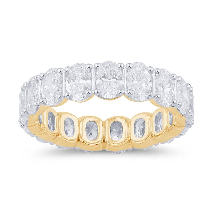 Gecertificeerde 4,25 CTW Vs Ovaal Geslepen Lab Diamant Band 14K Goud voor wholesale door White Rock