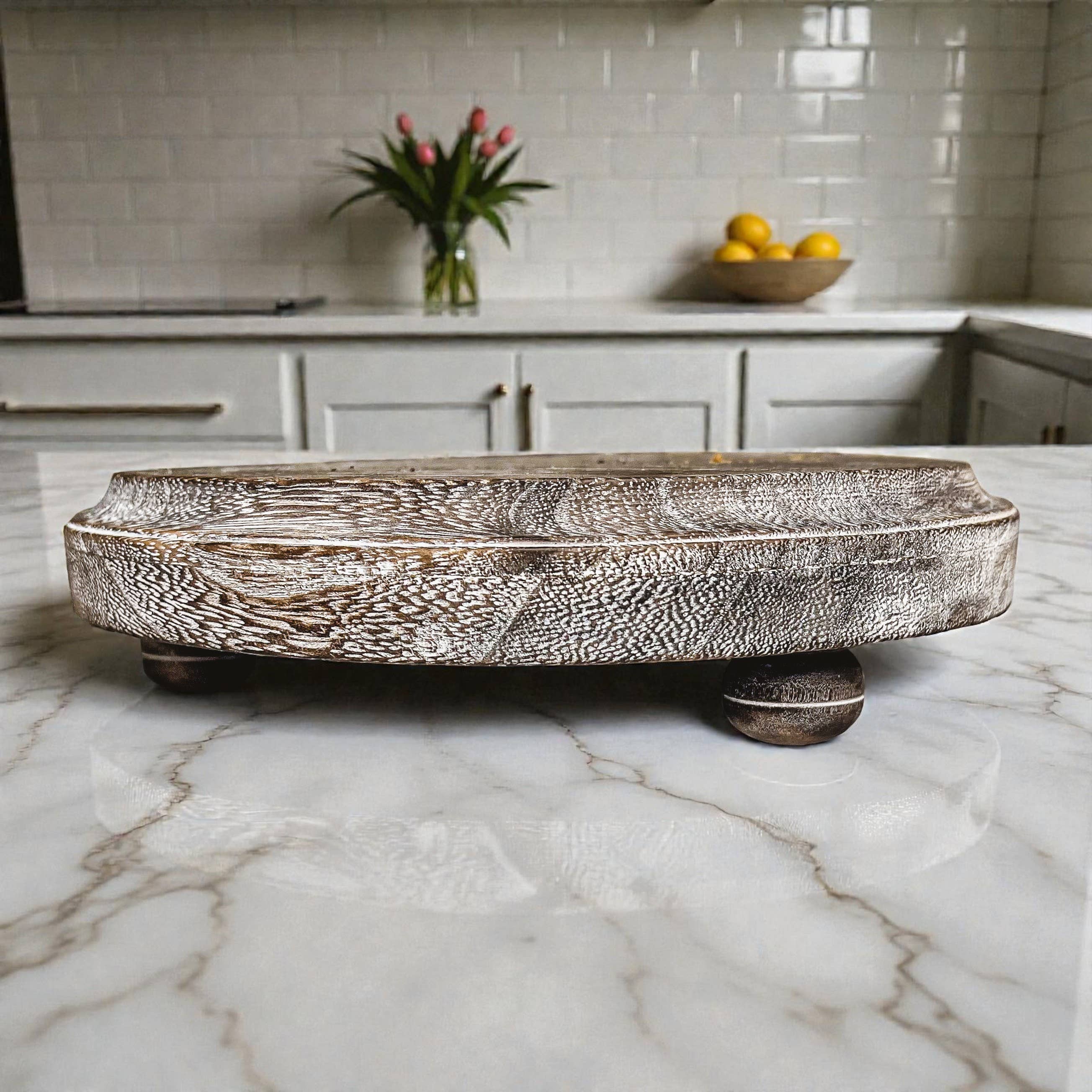 Gia Roma - Wholesale Decoratief dienblad - Ronde houten standaard en sierbord voor tafeldecoratie22