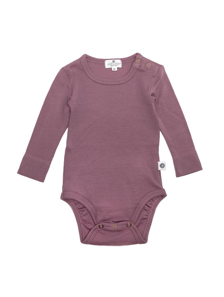 Lille Barn – Macacão - Bebé por atacado – Body de lã com mangas compridas - Lã merino - Grape shake0