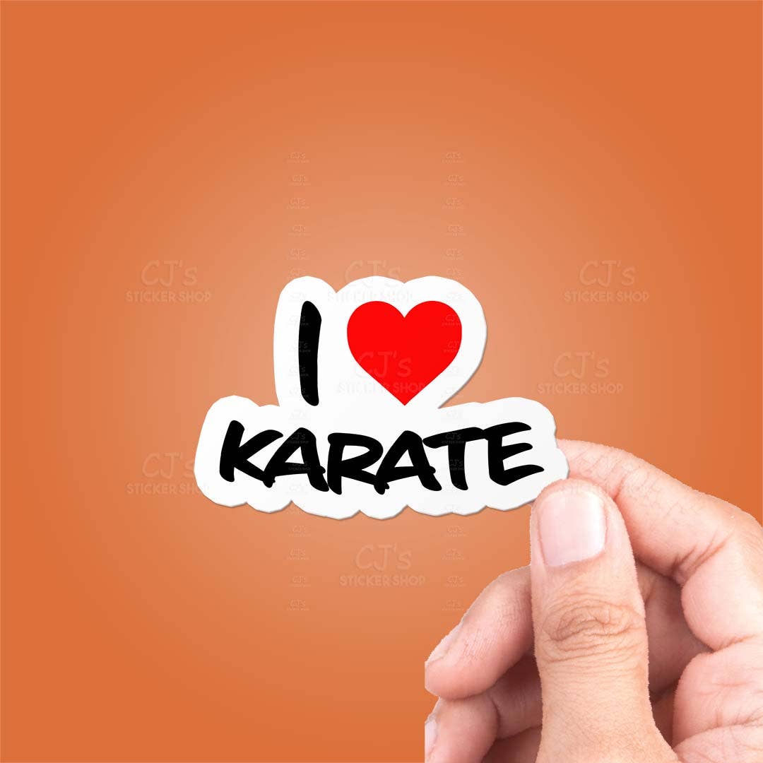 CJ's Sticker Shop – Engroshandel Klistermærke – Jeg elsker Karate Sticker Vinyl Mærkat0