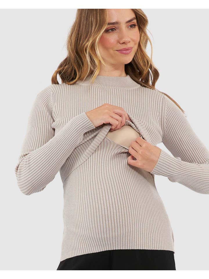Lift Up Nursing Knit - Stone for wholesale on Faire