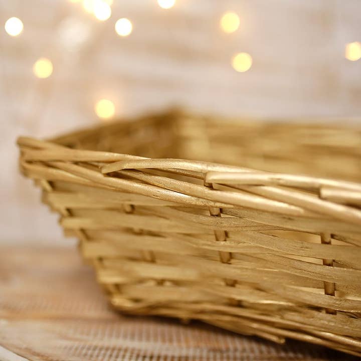 Oro - Cesto rettangolare in vimini 36x26x12cm per la vendita all'ingrosso da parte di Ethike.eu