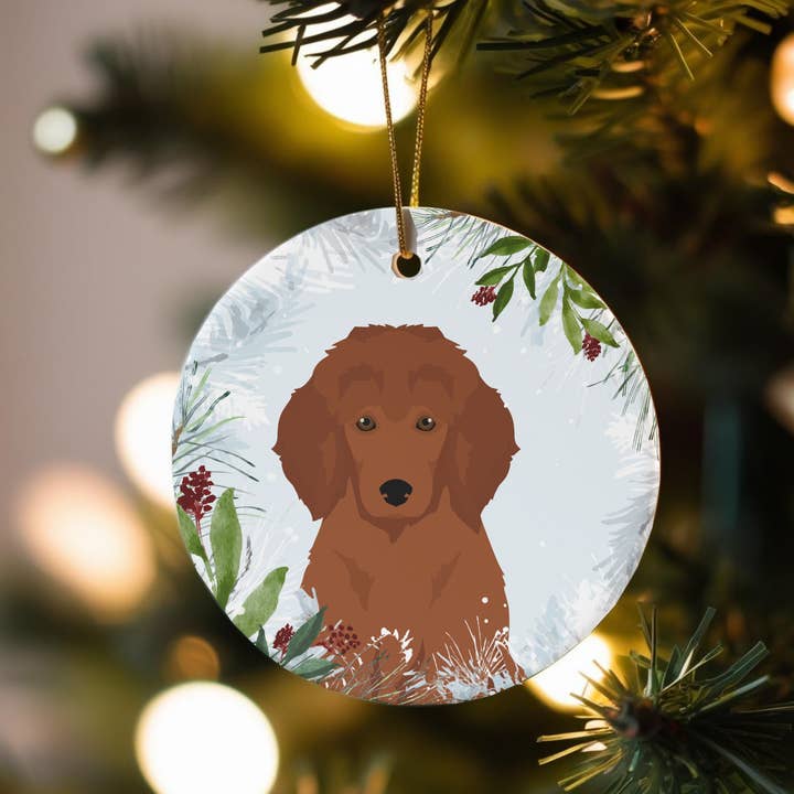 Enfeites de Natal de Cão Poodle por atacado de Canine Companions