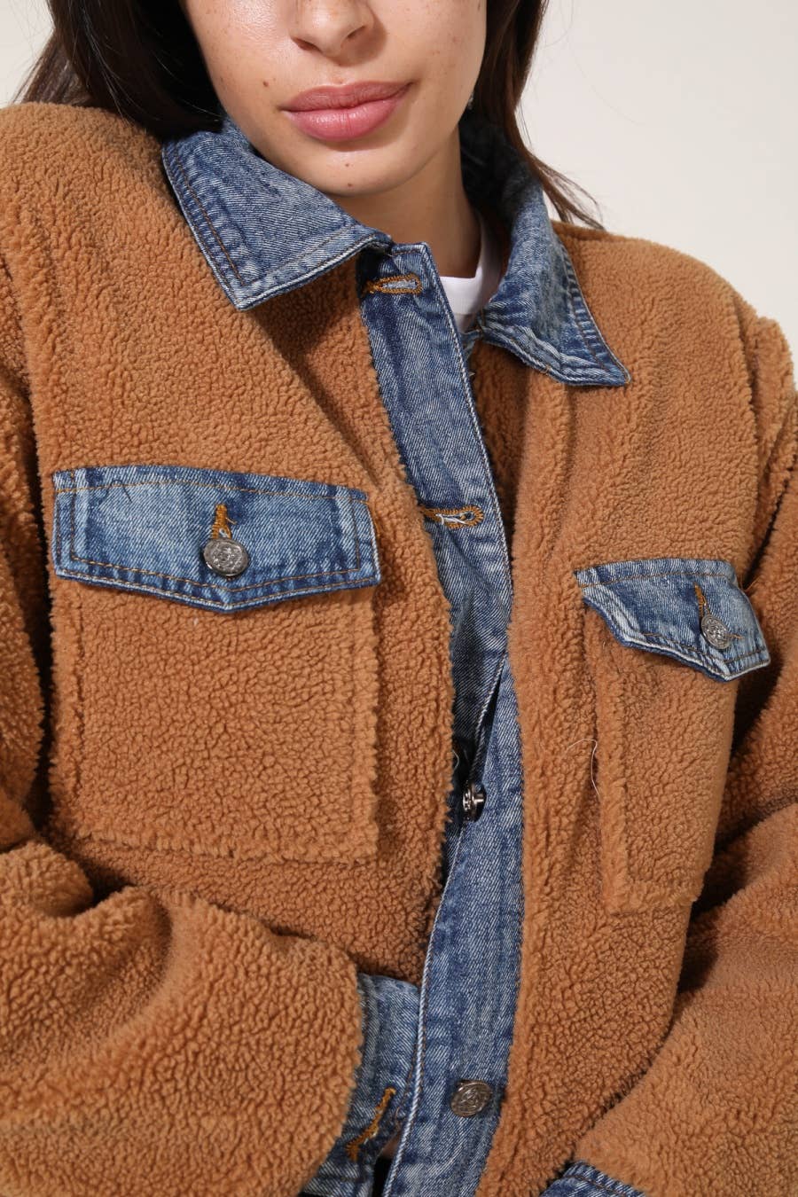 Attrait Paris – wholesale Päls/fuskpäls - Dam – Jeanrock med kort päls i bi-material1