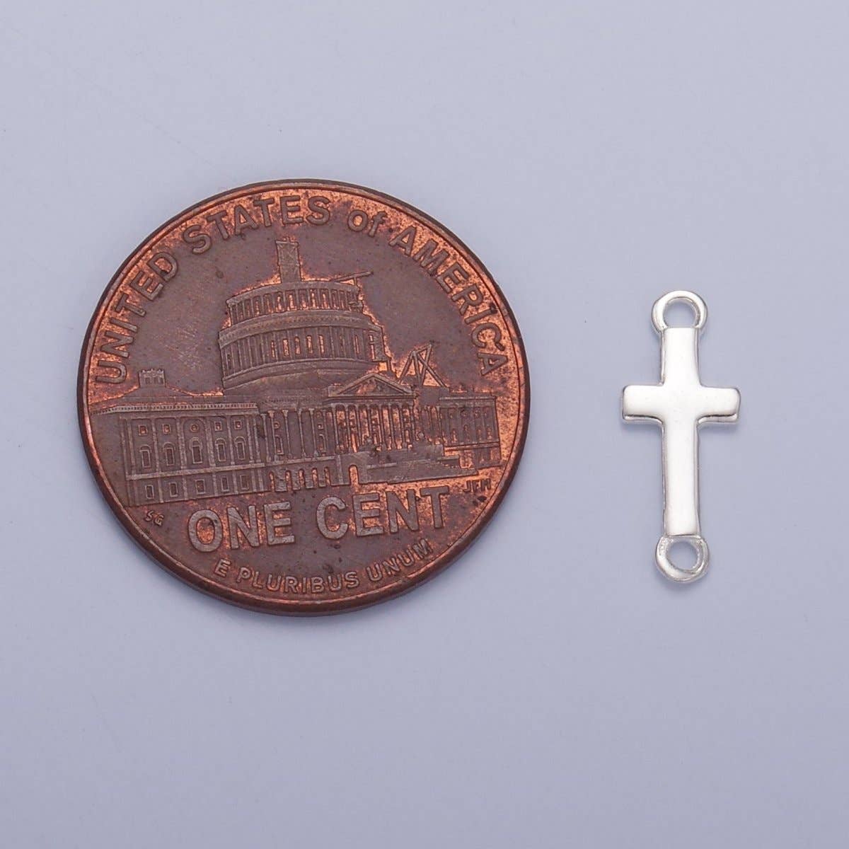 Aim Eternal - Wholesale Craft Supplies - S925 Sterling Silver 13mm Minimalist Cross Connector | SL-6372