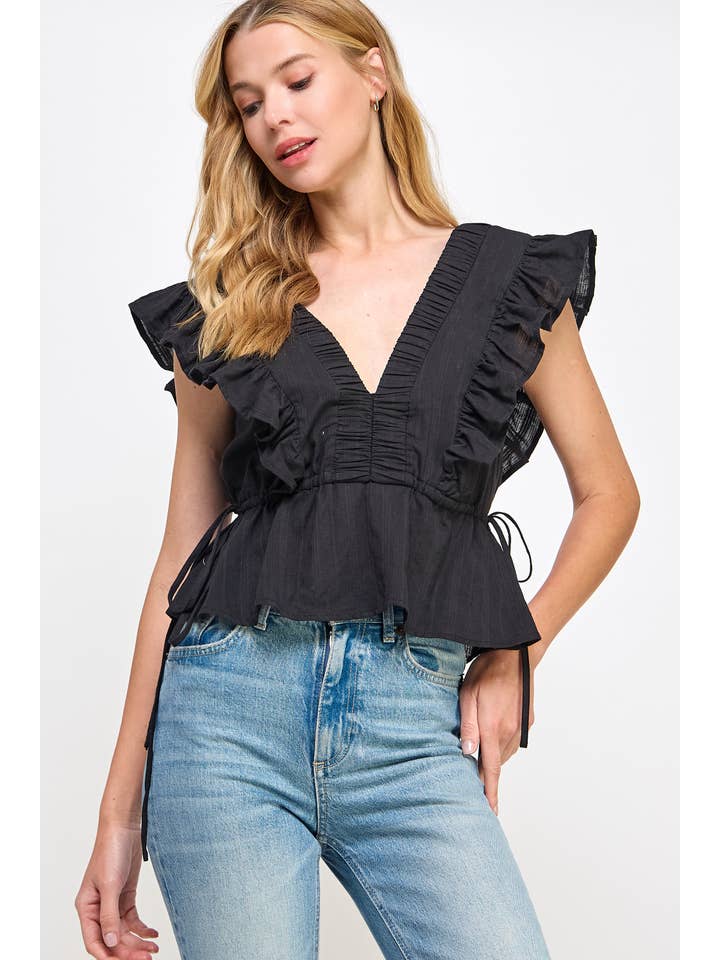 Strut & Bolt – wholesale Blouse – Women’s – Smocked Detail Ruffle Top3