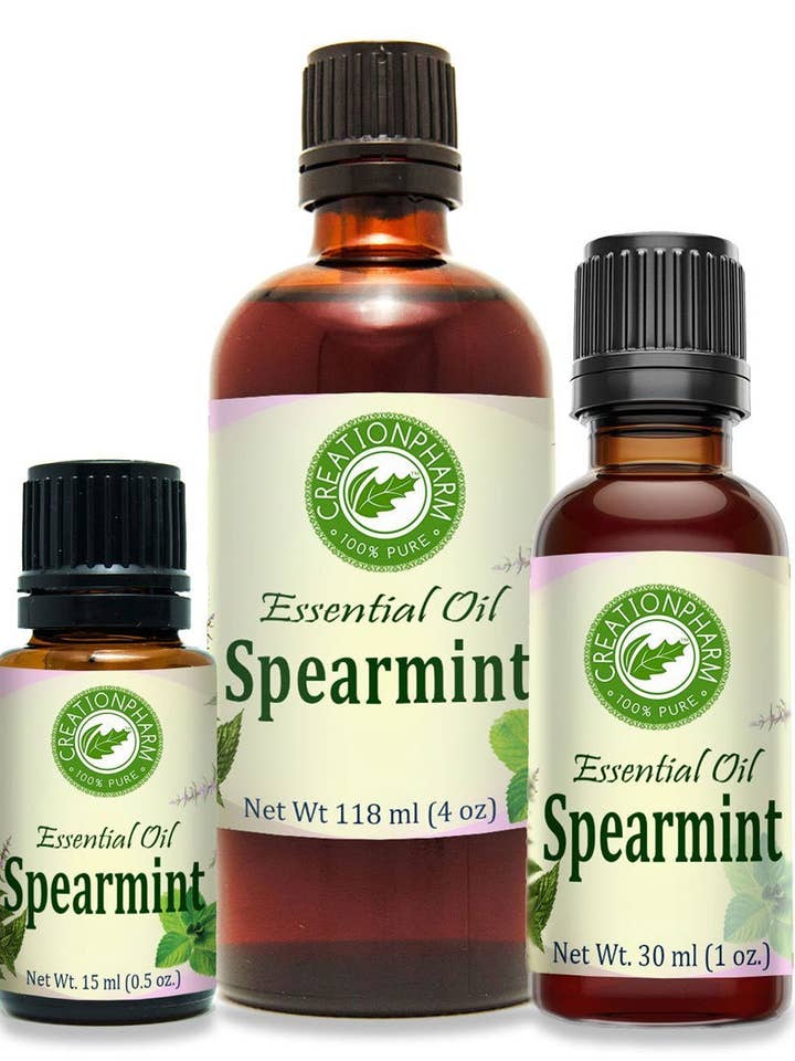 Spearmint Essential Oil 100 Percent Pure Mentha Spicata Steam Distilled Leaves and Stems Creation Pharm for wholesale by Creation Farm Inc